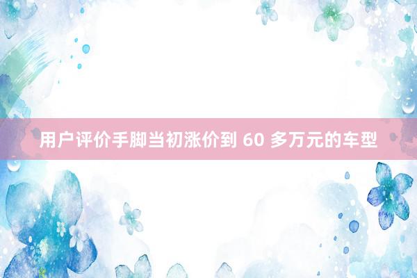 用户评价手脚当初涨价到 60 多万元的车型