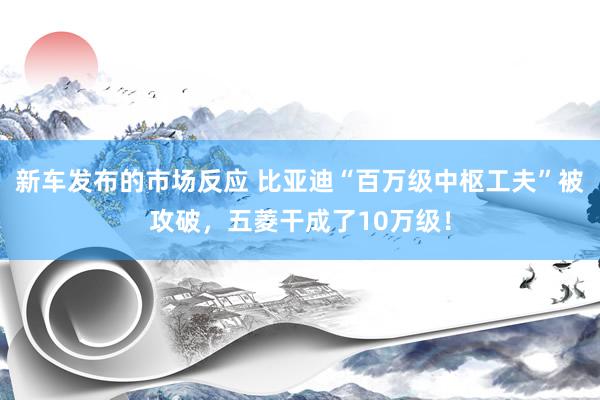 新车发布的市场反应 比亚迪“百万级中枢工夫”被攻破，五菱干成了10万级！