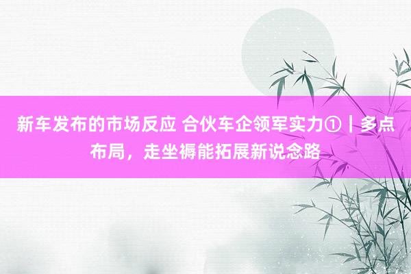 新车发布的市场反应 合伙车企领军实力①｜多点布局，走坐褥能拓展新说念路