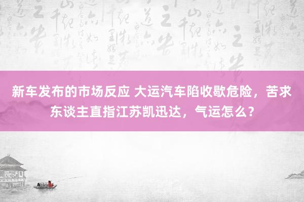 新车发布的市场反应 大运汽车陷收歇危险，苦求东谈主直指江苏凯迅达，气运怎么？