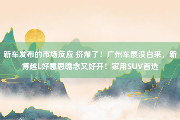 新车发布的市场反应 挤爆了！广州车展没白来，新博越L好意思瞻念又好开！家用SUV首选