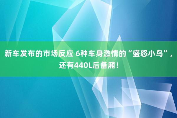 新车发布的市场反应 6种车身激情的“盛怒小鸟”，还有440L后备厢！