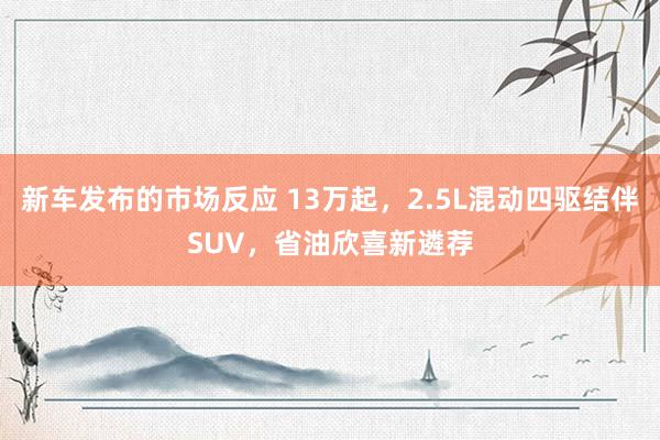 新车发布的市场反应 13万起，2.5L混动四驱结伴SUV，省油欣喜新遴荐