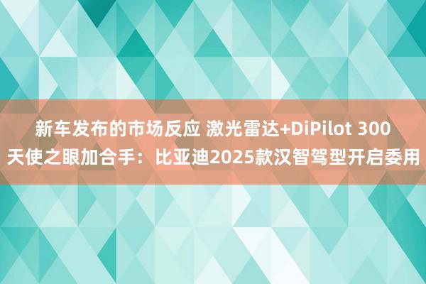 新车发布的市场反应 激光雷达+DiPilot 300天使之眼加合手：比亚迪2025款汉智驾型开启委用