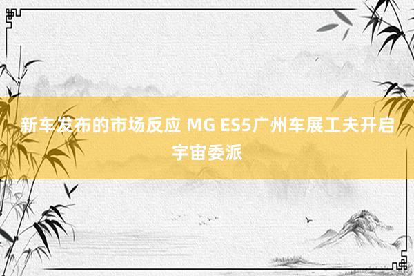 新车发布的市场反应 MG ES5广州车展工夫开启宇宙委派