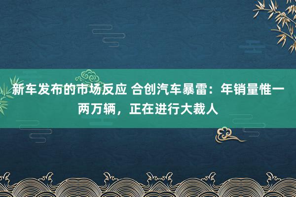 新车发布的市场反应 合创汽车暴雷：年销量惟一两万辆，正在进行大裁人