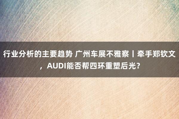 行业分析的主要趋势 广州车展不雅察丨牵手郑钦文，AUDI能否帮四环重塑后光？