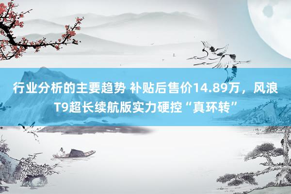 行业分析的主要趋势 补贴后售价14.89万，风浪T9超长续航版实力硬控“真环转”