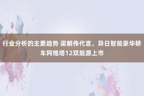 行业分析的主要趋势 梁朝伟代言，异日智能豪华轿车阿维塔12双能源上市