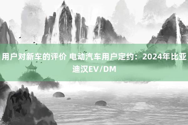 用户对新车的评价 电动汽车用户定约：2024年比亚迪汉EV/DM