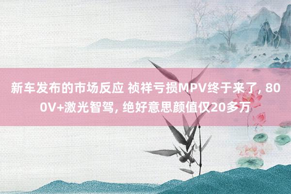 新车发布的市场反应 祯祥亏损MPV终于来了, 800V+激光