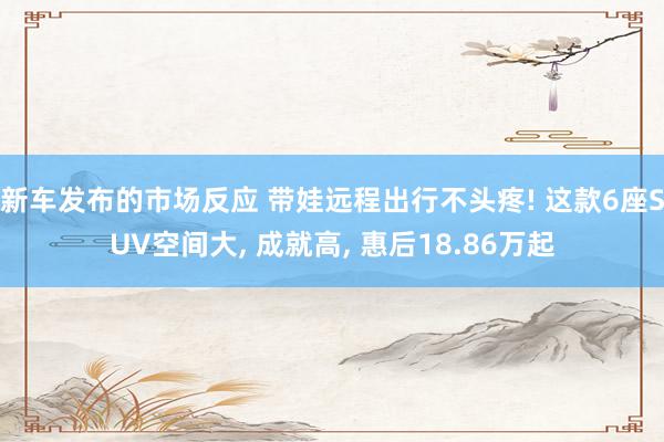 新车发布的市场反应 带娃远程出行不头疼! 这款6座SUV空间