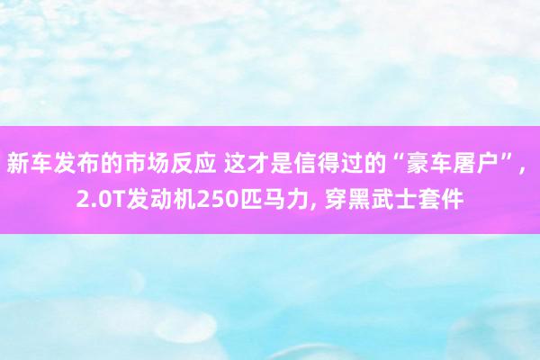 新车发布的市场反应 这才是信得过的“豪车屠户”, 2.0T发