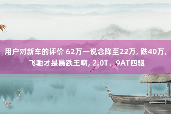 用户对新车的评价 62万一说念降至22万, 跌40万, 飞驰才是暴跌王啊, 2.0T、9AT四驱