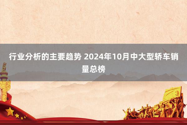 行业分析的主要趋势 2024年10月中大型轿车销量总榜