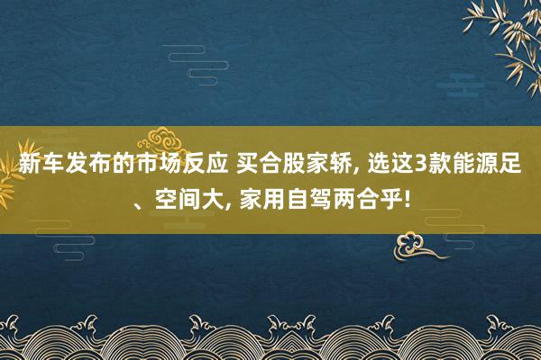 新车发布的市场反应 买合股家轿, 选这3款能源足、空间大, 