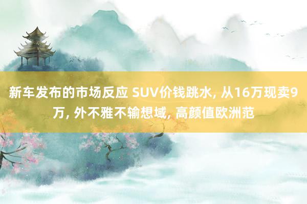 新车发布的市场反应 SUV价钱跳水, 从16万现卖9万, 外不雅不输想域, 高颜值欧洲范