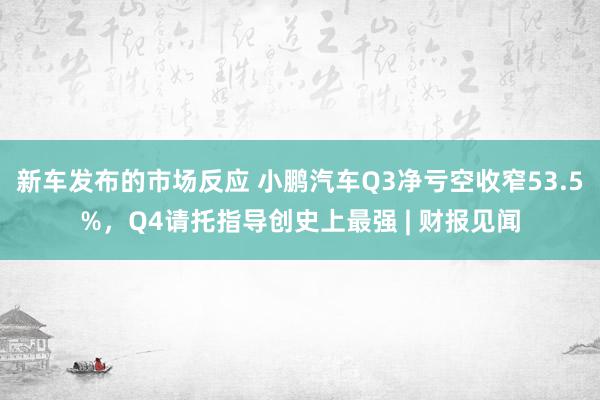 新车发布的市场反应 小鹏汽车Q3净亏空收窄53.5%，Q4请托指导创史上最强 | 财报见闻