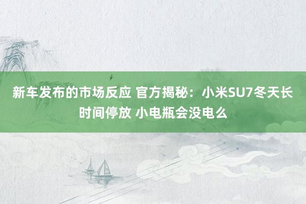 新车发布的市场反应 官方揭秘：小米SU7冬天长时间停放 小电瓶会没电么