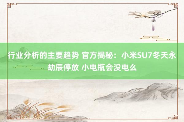 行业分析的主要趋势 官方揭秘：小米SU7冬天永劫辰停放 小电瓶会没电么