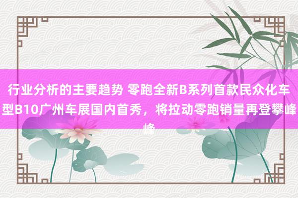 行业分析的主要趋势 零跑全新B系列首款民众化车型B10广州车