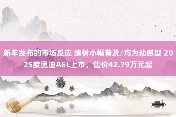 新车发布的市场反应 建树小幅普及/均为动感型 2025款奥迪A6L上市，售价42.79万元起